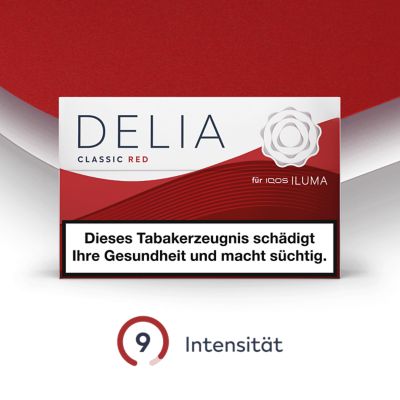 Zwei Packungen DELIA Classic Red mit DELIA Stick