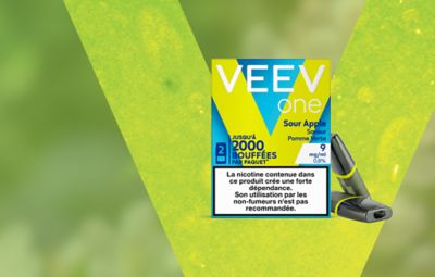 image avec la nouvelle saveur pomme verte qui se décline en deux packs un pour le taux de nicotine 9mg