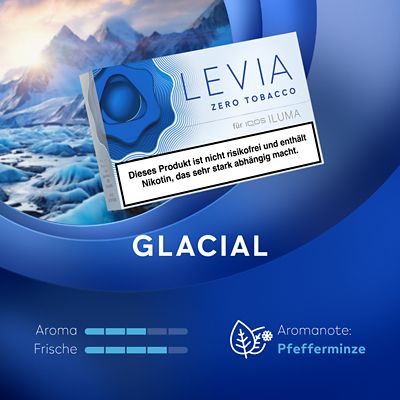 Blaue LEVIA Packung in der Sorte GLACIAL