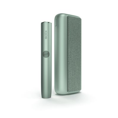 A Jade Green IQOS ILUMA PRIME Holder and Pocket Charger. 