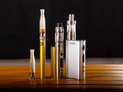Collection of vape devices, including locally made Egyptian products and imported devices