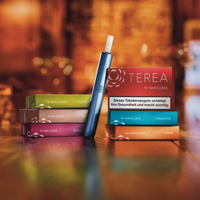 IQOS ILUMA Holder neben TEREA Tabaksorten