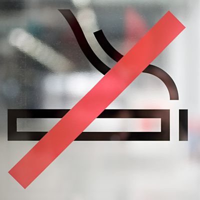 Eine Grafik zeigt Rauchen verboten