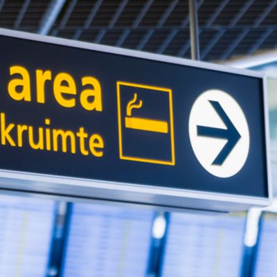 Hinweistafel zu einem Raucherbereich