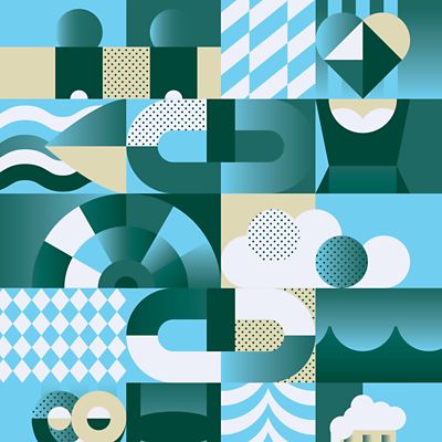 Zusammenstellung von Mustern, welche München & das traditionelle Oktoberfest widerspiegeln.