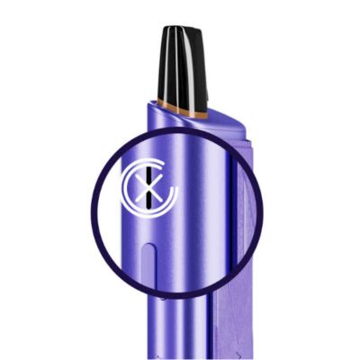 Un dispositif de vapotage VEEV ONE PLUS à double pod, au design épuré avec une finition gris clair, sur un fond beige clair.