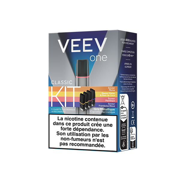 Kit VEEV ONE 4 pods Saveurs fruitées 20mg   Kit VEEV ONE 4 pods Saveurs fruitées 20mg