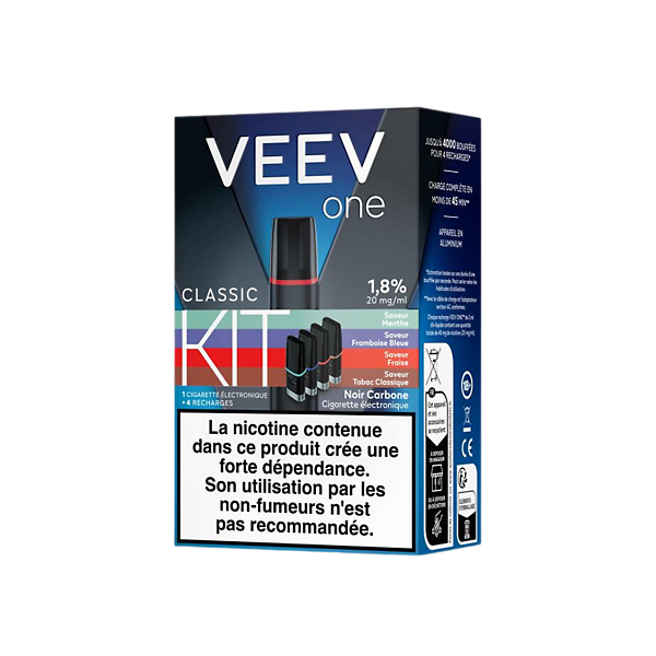 Kit VEEV ONE 4 pods Saveurs mixtes 20mg   Kit VEEV ONE 4 pods Saveurs mixtes 20mg