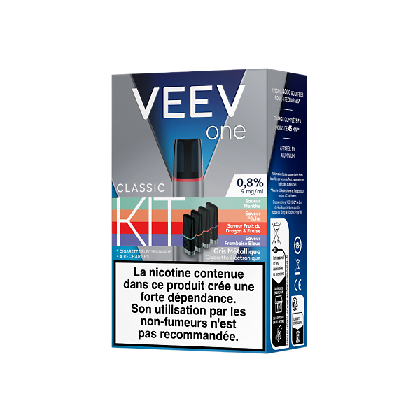 Kit VEEV ONE 4 pods Saveurs mixtes 9mg   Kit VEEV ONE 4 pods Saveurs mixtes 9mg