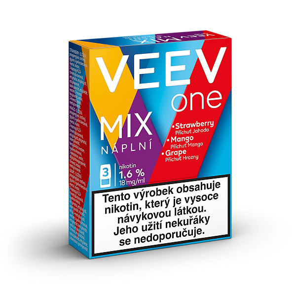 VEEV ONE NÁPLNĚ STRAWBERRY GRAPE MANGO (krabička)  