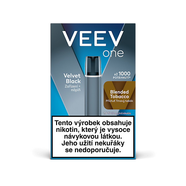VEEV One Velvet Black + 1 náplň Blended Tobacco 1.6 %  