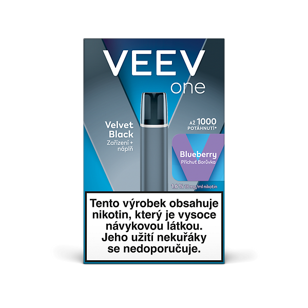 VEEV One e-cigareta Velvet Black + 1 náplň Blueberry 1.6 %  
