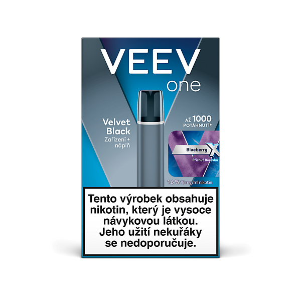 VEEV One e-cigareta Velvet Black + 1 náplň Blueberry X 1.6 %  