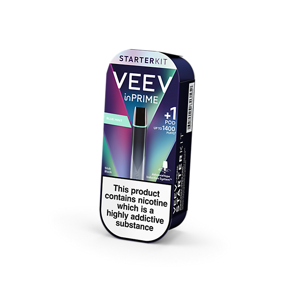 VEEV inPRIME Starter Kit Black with 1 Blue Mint Pod  