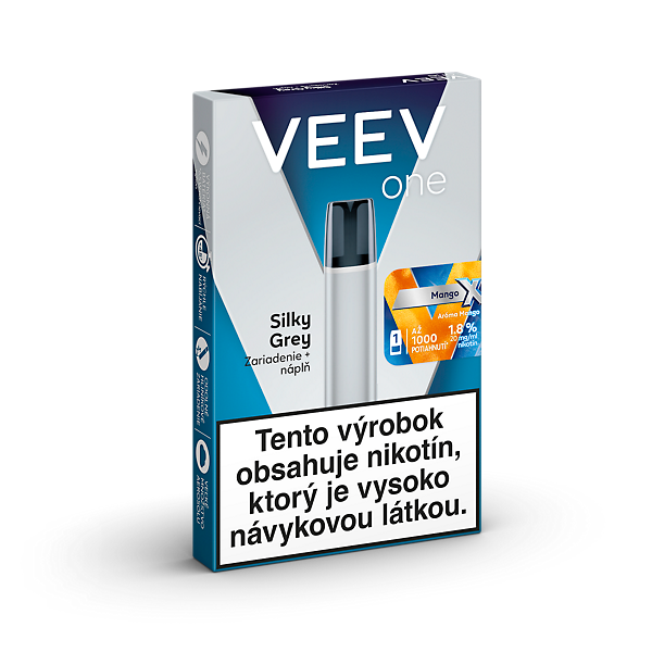 Zariadenie VEEV One Silky Grey + 1 náplň Mango X 1.8%  