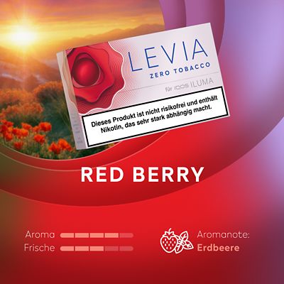 Rote LEVIA Packung in der Sorte RED BERRY