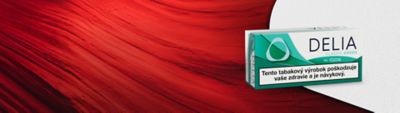 Krabička tabakových náplní DELIA Classic Green s povinným varovaním na výraznom červeno-bielom podklade.