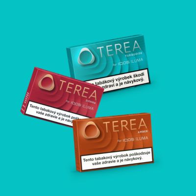 Tabakové náplne TEREA Turquoise, Sienna a Amber