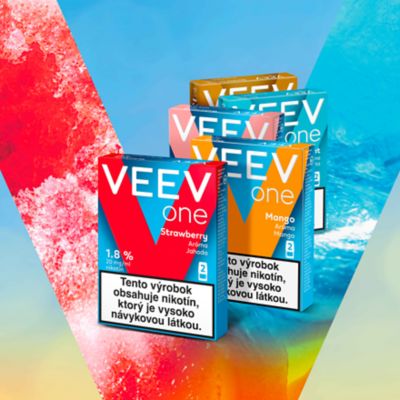 Päť krabičiek príchutí VEEV ONE