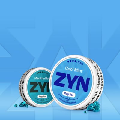 1+1 ZYN krabička na modrom pozadí