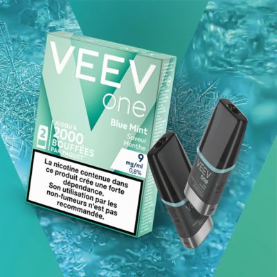 image de la saveur Menthe VEEV ONE en 9mg/ml sur son fond de saveur