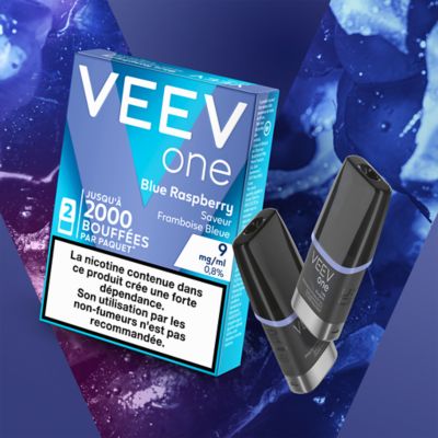 image de la saveur Framboise Bleue VEEV ONE en 9mg/ml sur son fond de saveur
