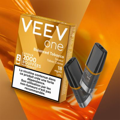 image de la saveur Tabac Crème VEEV ONE en 18mg/ml sur son fond de saveur