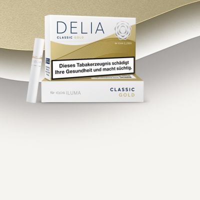 Zwei Packungen DELIA Classic Gold mit DELIA Stick