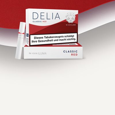 Zwei Packungen DELIA Classic Red mit DELIA Stick