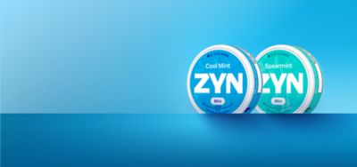 Dvě uzavřené krabičky nikotinových sáčků ZYN (Cool Mint a Spearmint)