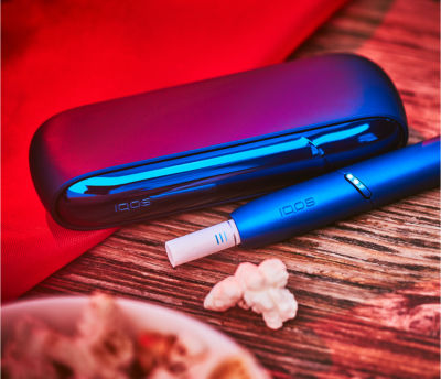 A blue IQOS  3 DUO.
